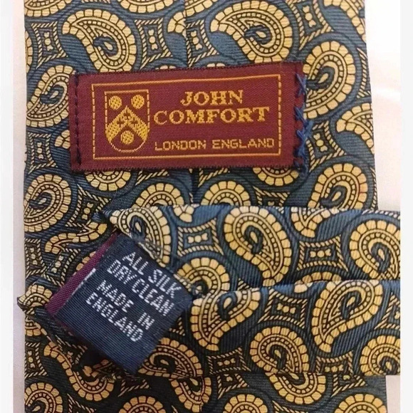 John Comfort Silk Made In England Paisley Neck  Tie - Picture 3 of 4